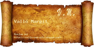 Valló Margit névjegykártya